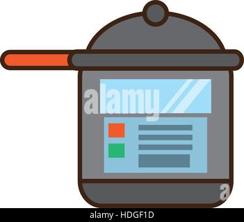 cartoon rice cooker kitchen cookware vector illustration eps 10 Stock Vector