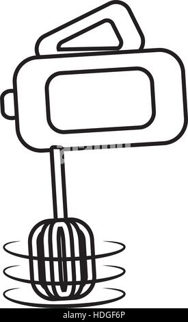 electric mixer cooking kitchen appliance outline vector illustration eps 10 Stock Vector