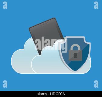 internet security cellphone cloud padlock vector illustration eps 10 Stock Vector