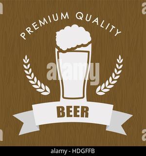 premium quality beer label vector illustration eps 10 Stock Vector
