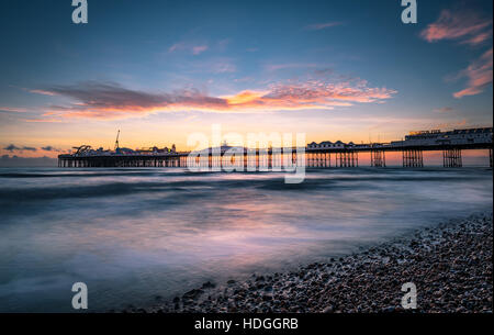 Brighton Palace Pier at sunset Stock Photo