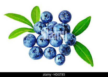 Heap  fresh blueberrys isolated on white background. Stock Photo
