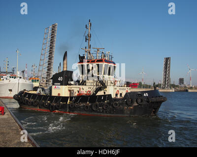 40 (tugboat, 2012) at the kai in front of the Berendrechtlock pic3 Stock Photo