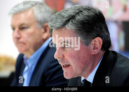 Sir Hugh Robertson (right) the BOA Chairman and Bill Sweeney the BOA Chief executive officer, as they discuss success of Rio 2016, the recent Chairman elections and work going forward including work around PyeongChang 2018 and Tokyo 2020, during a briefing at the British Olympic Association HQ, in central London. PRESS ASSOCIATION Photo. Picture date: Monday December 12, 2016. See PA story SPORT BOA. Photo credit should read: Nick Ansell/PA Wire Stock Photo