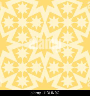 Pattern seamless abstract geometric bright. Many stars, cross. Gamma yellow. Illustration vector. Use for the site, printing, paper, cloth decoration  Stock Vector