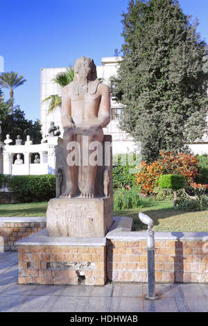Cairo Museum of Egyptology and Antiquities. Exhibits in front of the museum. Stock Photo