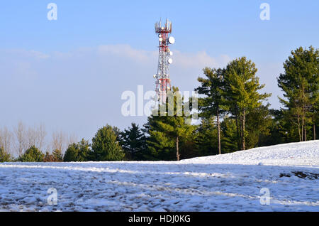 A Base Transceiver on a mountain Stock Photo