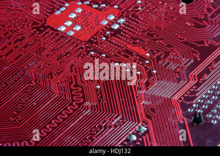 Abstract perspective in macro detail of a motherboard