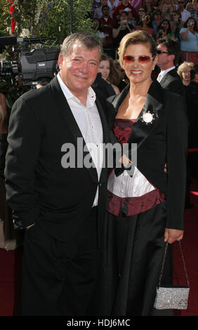 William Shatner and wife, Elizabeth, at the 56th Annual Emmy Awards  on September 19, 2004 in Los Angeles, California. Photo credit: Francis Specker Stock Photo