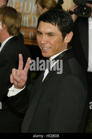 Lou Diamond Phillips arrives at the Screen Actors Guild Awards in Los Angeles, California on  February 22, 2004.  Photo credit: Francis Specker Stock Photo