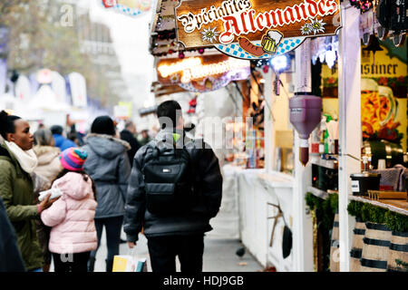 Christmas village on the Champs Elysées, Paris, France Stock Photo