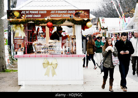 Christmas village on the Champs Elysées, Paris, France Stock Photo