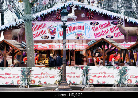 Christmas village on the Champs Elysées, Paris, France Stock Photo