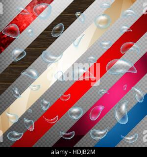 Realistic transparent Water drops. EPS 10 Stock Vector