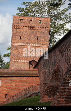 The Leaning Tower in Torun, Poland, part of the medieval city wall fortification from 14th century. Stock Photo