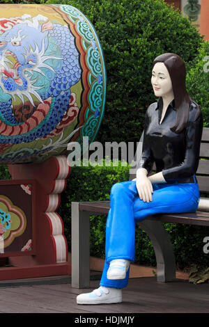 South Korea actress Choi Ji Woo poses during an opening ceremony of a