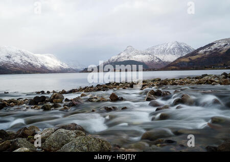 Pap of Glencoe over Loch Leven Stock Photo