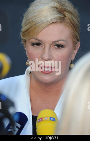 The Prime Minister welcomes President Kolinda Grabar-Kitarovic of Croatia to No 10 Downing Street  Featuring: President Kolinda Grabar-Kitarovic Where: London, United Kingdom When: 11 Oct 2016 Stock Photo