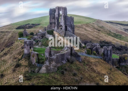 Corfe Castle, Dorset, England, UK Stock Photo