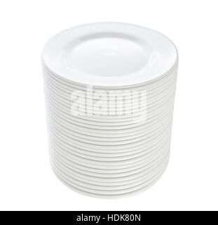 stack of porcelain plates isolated on a white background Stock Photo ...