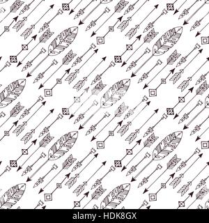 Doodle abstract lines seamless pattern. Stock Vector