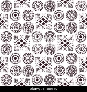 geometric seamless pattern in the style of boho Stock Vector