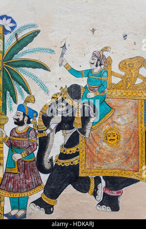 Wall painting Udaipur Rajasthan India Stock Photo - Alamy