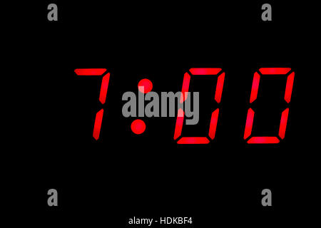Digital clock closeup displaying 1:00 o'clock Stock Photo - Alamy