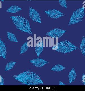 Seamless pattern with feathers Stock Vector