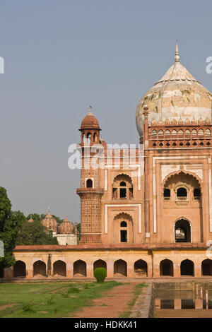 Safdarjung's Tomb in New Delhi. Red sandstone building inlaid with white marble. Stock Photo