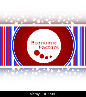 economic factors web button, red economic web icon Stock Photo