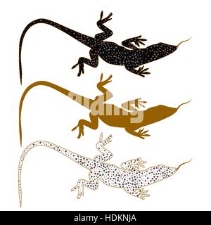 Abstract image of Sand lizard agilis. Logo set. Stock Vector