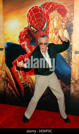 Spiderman creator Stan Lee at the premiere for the Columbia Pictures  film, 'Spider-man 2' at the Mann Village theatre in Westwood section of Los Angeles,  California on June 22, 2004.  Photo credit: Francis Specker Stock Photo