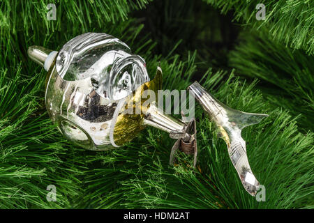 Christmas ball on a Christmas tree background Stock Photo