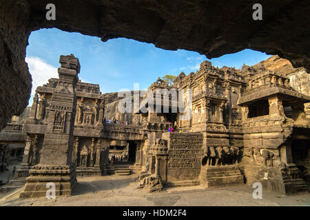 Kailas temple in Ellora caves complex, Maharashtra state in India Stock Photo