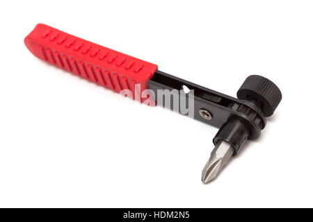 ratchet screwdriver on a white background Stock Photo