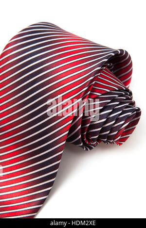 red and blue tie on a white background Stock Photo