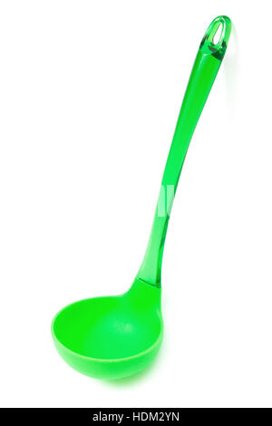 green soup ladle on a white background Stock Photo