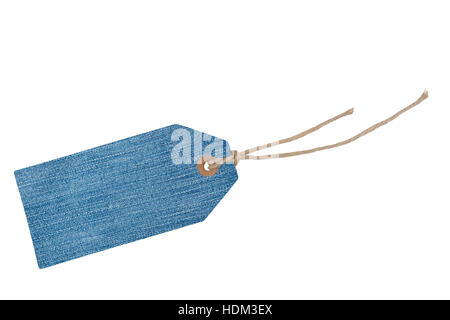 Etiquette with cord isolated on white background Stock Photo