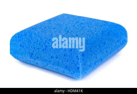 Blue sponge isolated on white background Stock Photo