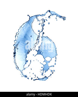 Digit Six or Nine made from blue splashing water Stock Photo