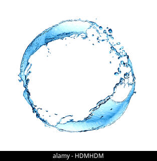 Nice abstract ring made from blue splashing water Stock Photo