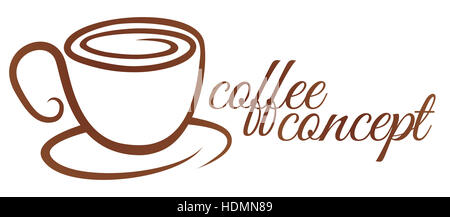 An abstract coffee cup cafe icon concept Stock Photo