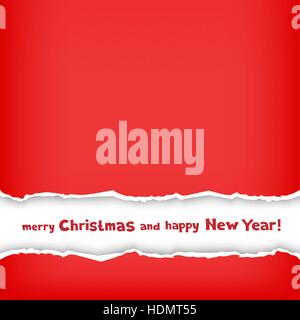 Christmas congratulation wrapped red paper Stock Vector