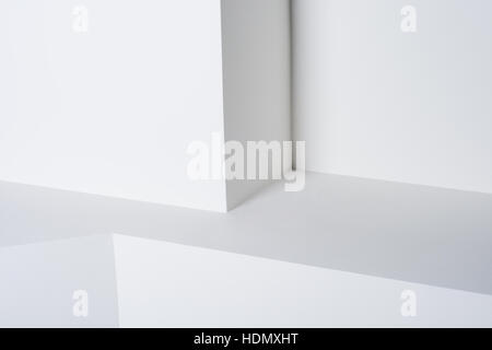 Abstract white geometric background of the wall Stock Photo