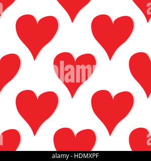 Seamless pattern with hearts on white Stock Vector