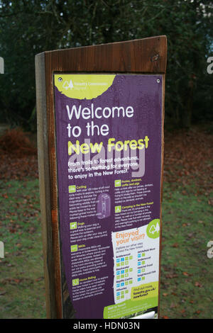 Welcome to the New Forest sign, Hampshire Stock Photo