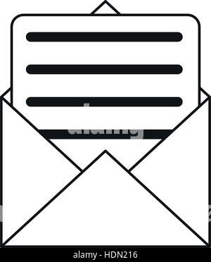 envelope paper letter email outline Stock Vector