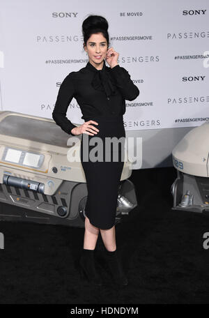 Westwood, California, USA. 14th Dec, 2016. Sarah Silverman arrives for the premiere of the film 'Passengers' at the Village theater. Credit:  Lisa O'Connor/ZUMA Wire/Alamy Live News Stock Photo