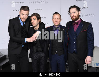 Westwood, California, USA. 14th Dec, 2016. Imagine Dragons arrives for the premiere of the film 'Passengers' at the Village theater. Credit:  Lisa O'Connor/ZUMA Wire/Alamy Live News Stock Photo